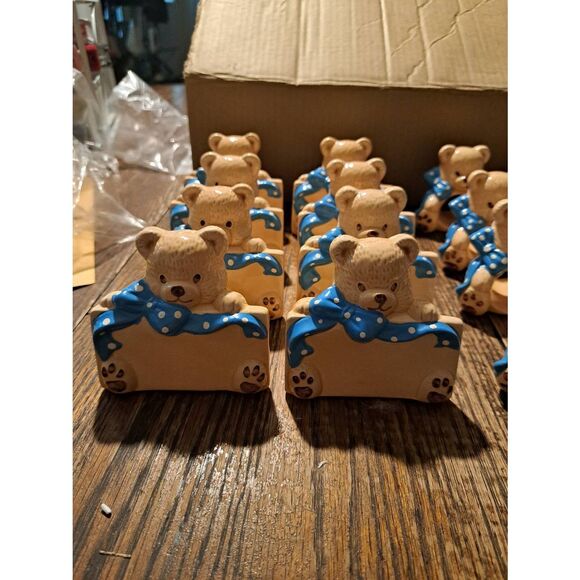 New Country Bear Style Ceramic Table Placeholders & Napkin Rings Set 8 Tableware - Picture 2 of 6